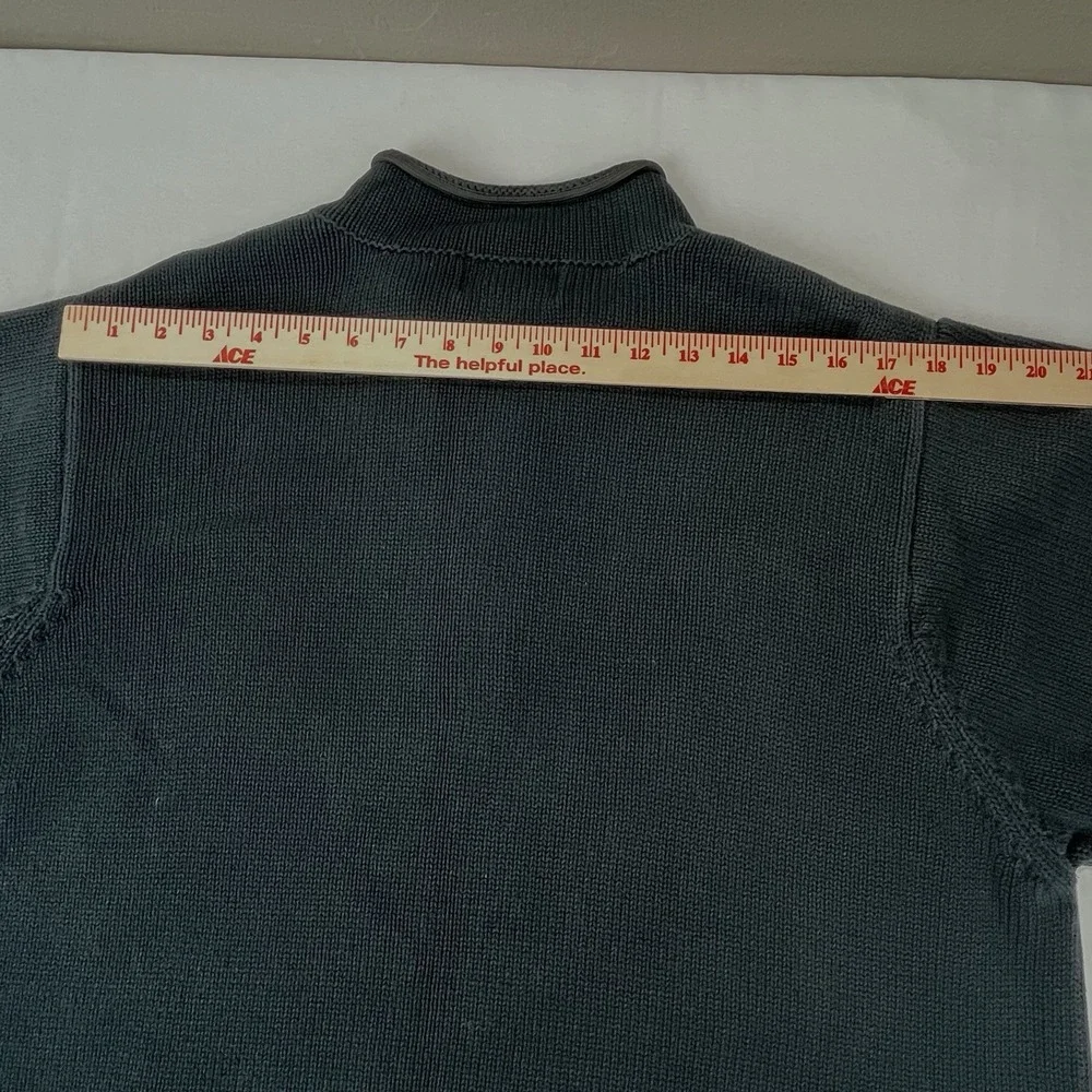 Eddie Bauer Sweater Mens XL Black‎ 1/4 Zip Long Sleeve Made in Australia